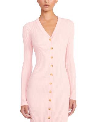 Shoko Color Block Ribbed Sweater Dress in Cherry Blossom