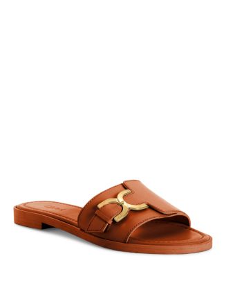 CHLOÉ 26S SLIDE SANDALS IN SILVER LAMBSKIN
