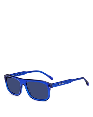 Shop Isabel Marant Rectangle Sunglasses, 56mm In Blue/blue Solid