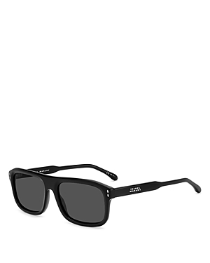 Isabel Marant Rectangle Sunglasses, 56mm In Black/gray Solid