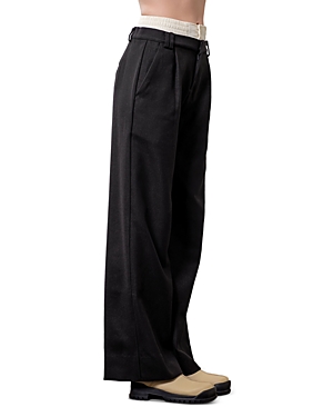 Shop Moon River Layered Waistband Pants In Black