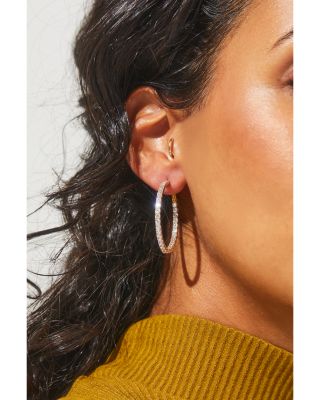 Inside Out Hoop Earrings in 18K Gold Plated or Rhodium Plated