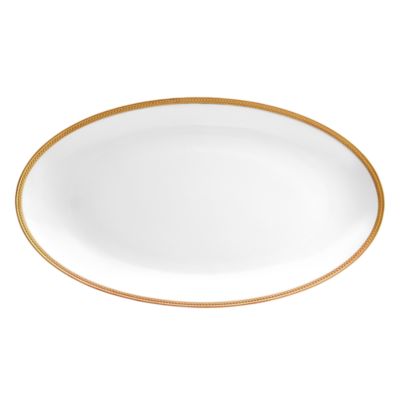 Soie Tresse Gold Oval Platter, Large