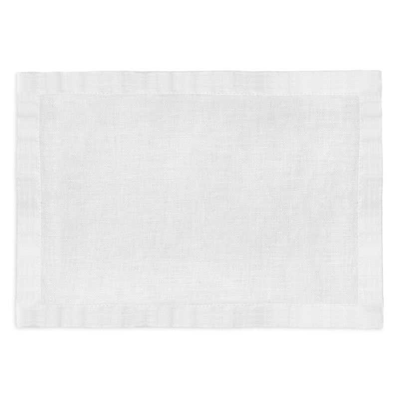 L'Objet Linen Sateen Placemat 14 x 20, Set of 4 in White