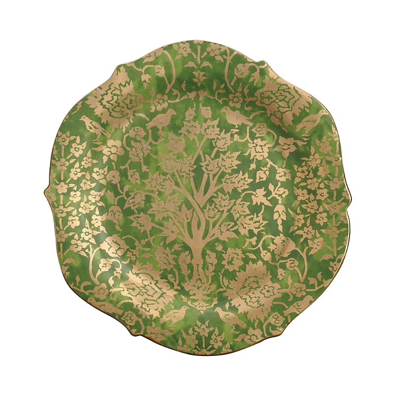 L'objet X Fortuny Alberelli Large Platter, 14" Round In Green
