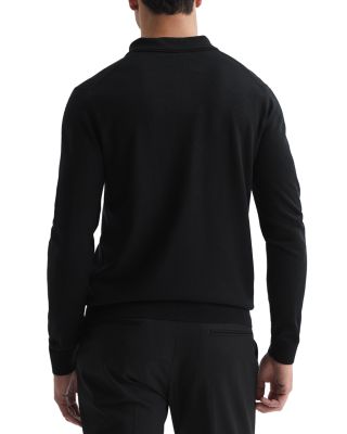 Trafford Merino Wool Slim Fit Long Sleeve Polo Shirt