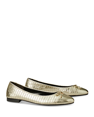 Tory Burch Quilted Cap Toe Ballet Flat In Spark Gold
