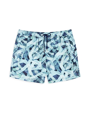 Ps By Paul Smith Printed Swim Trunks In Blue
