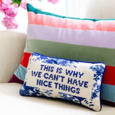 Nice Things Needlepoint Decorative Pillow
