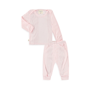 Shop Paigelauren Girls' Variegated Rib Tee And Pants Set - Baby In Light Pink