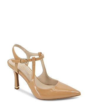 Kenneth Cole Women's Romi Pointed Toe High Heel Pumps In Camel Patent