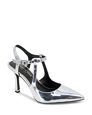 Shop Kenneth Cole Women's Romi Pointed Toe High Heel Pumps In Silver Metallic