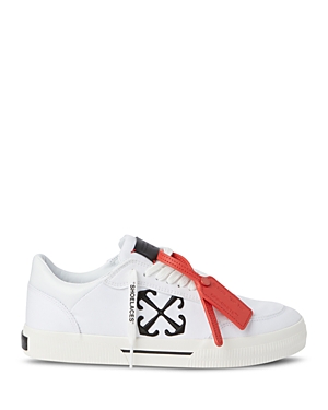 Shop Off-white Men's Low Vulcanized Lace Up Sneakers In White/black