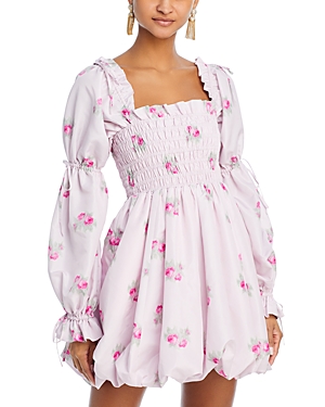 LOVESHACKFANCY LOVESHACKFANCY JANEY SQUARE NECK SMOCKED DRESS