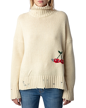 Shop Zadig & Voltaire Bleeza Merino Wool Sweater In Vanille