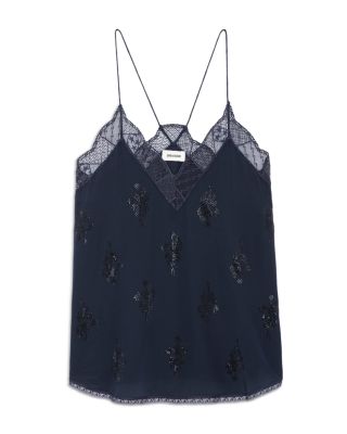 Christy Lace Trim Silk Camisole