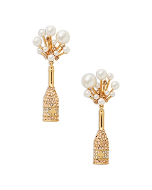 Shop Kate Spade New York Cheers To That Drop Earrings In Gold/white