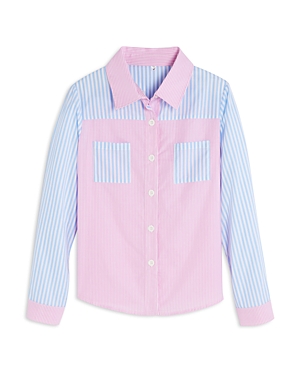 Katiejnyc Girls' Sailor Striped Top - Big Kid In Pink/blue