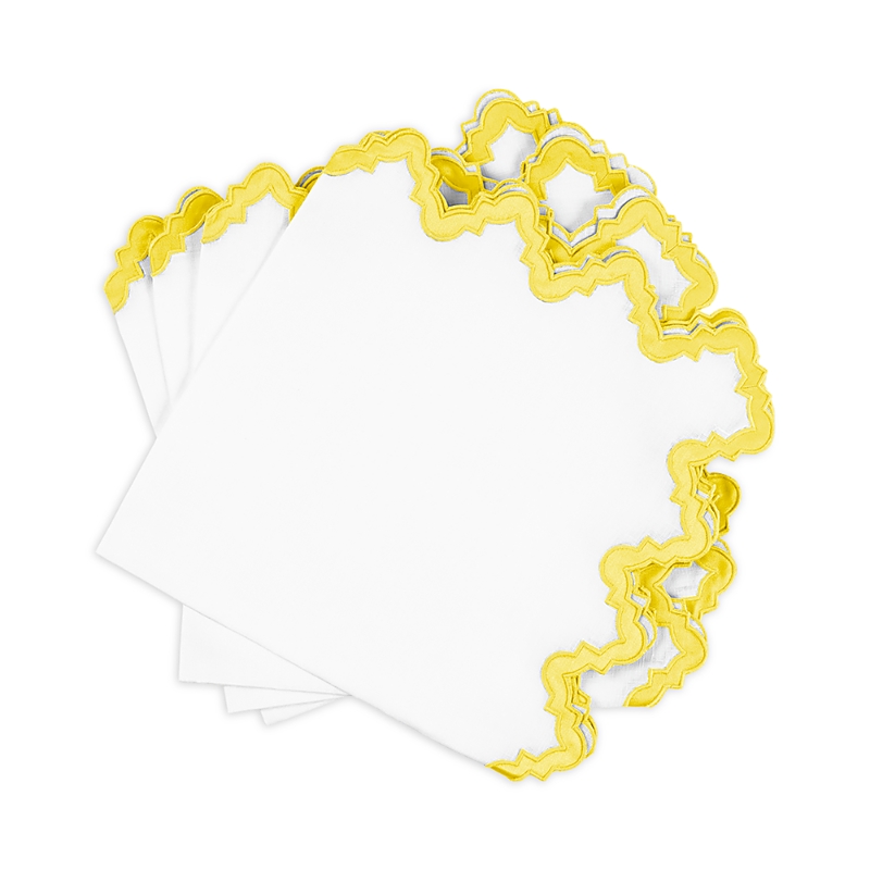 Matouk Aziza Napkin, Set Of 4 In Lemon