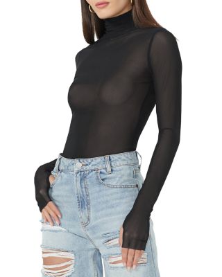 Zadie Mesh Turtleneck Top