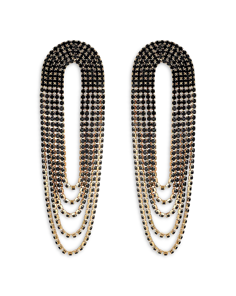 Ettika Crystal Chandelier Earrings In Black