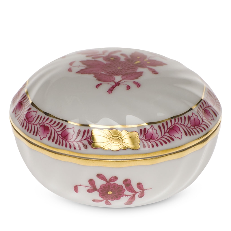 Herend Porcelain Ring Box In Raspberry