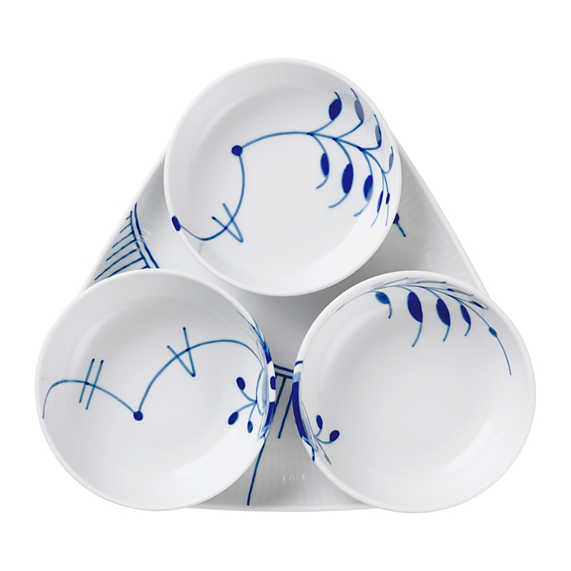Royal Copenhagen Blue Fluted Mega 4 Piece Serving Set In Multi