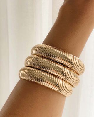 Golden Hour Stretch Bracelets in 18K Gold Plated or Rhodium Plated, Set of 3 