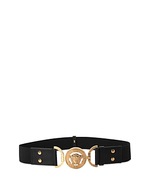 Shop Versace La Medusa Belt In Black/ Gold