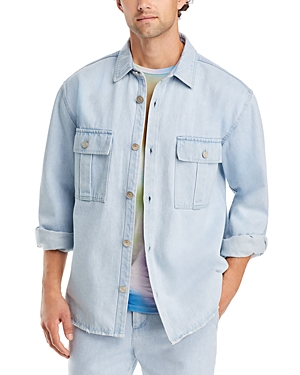 Shop Atm Anthony Thomas Melillo Washed Denim Shirt Jacket In Light Denim