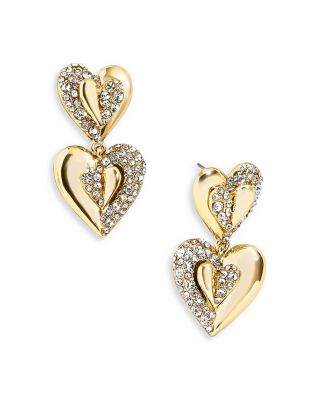 BAUBLEBAR - Celeste Pav&eacute; Heart Drop Earrings in Gold Tone