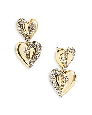 Shop Baublebar Celeste Pave Heart Drop Earrings In Gold Tone