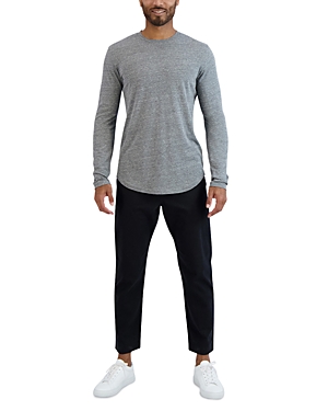 Shop Goodlife Triblend Scallop Long Sleeve Crewneck Tee In Heather Gray