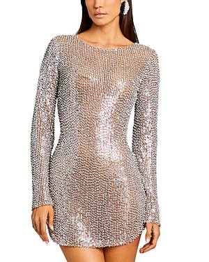 Retroféte Malaya Dress In Silver/tan