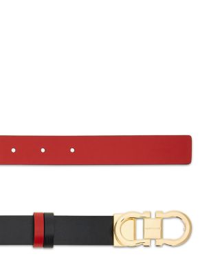 Women's Double Gancini Reversible Leather Belt