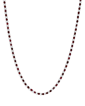 Bloomingdale's Ruby & Diamond Tennis Necklace in 14K White Gold, 17