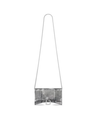 Hourglass Wallet on Chain in Denim Print