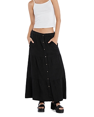 Billy T Button Front Maxi Skirt In Ink