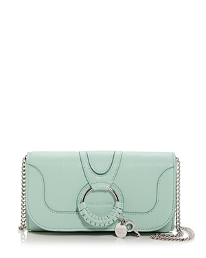 See By Chloé See By Chloe Hana Leather Chain Wallet In Blowy Blue