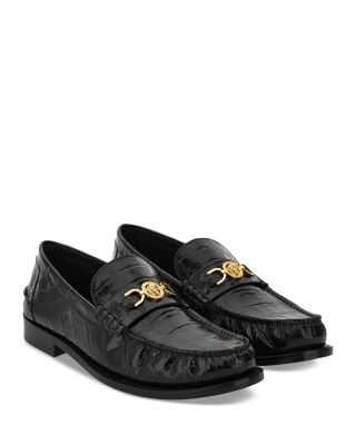 Versace - Men's Medusa '95 Croc Embossed Slip On Loafers