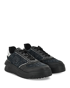 Versace Men's Odissea Lace Up Sneakers In Black/black