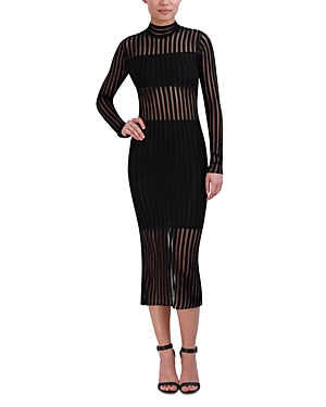 Sheer Stripe Midi Dress