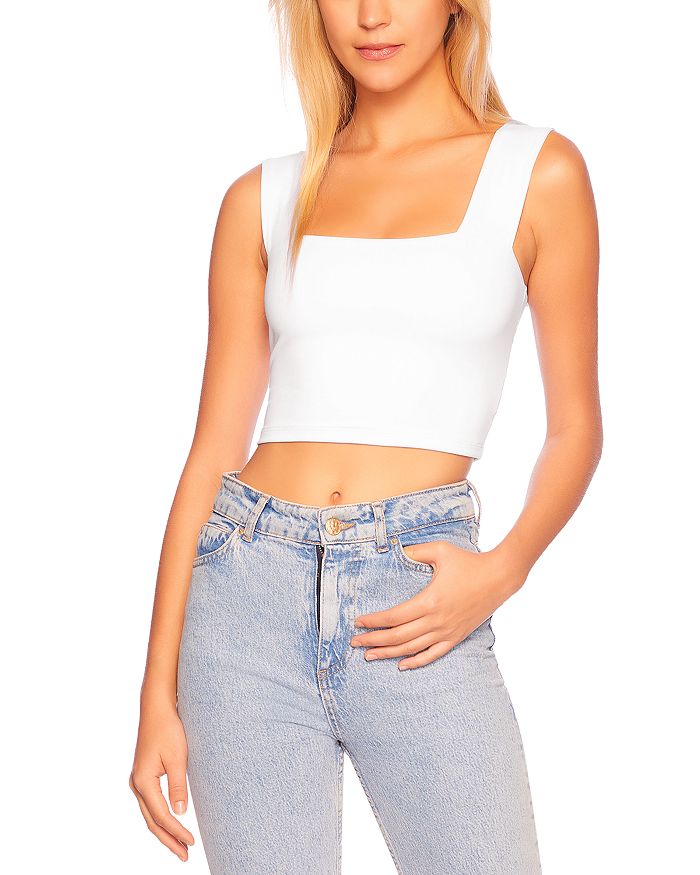 Square-Neck Cropped Tank Top