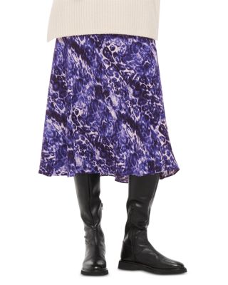 Whistles - Glossy Leopard Bias Skirt