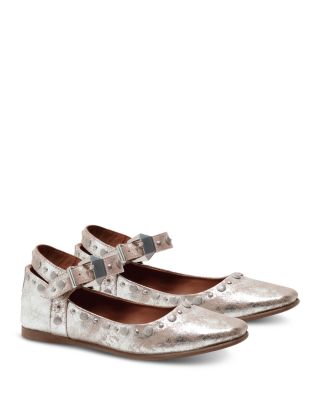 Women's Mystic Ankle Strap Mary Jane Studded Flats