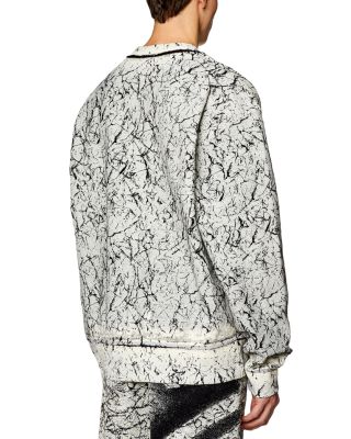 S-Macoval Cotton Fleece Coated Logo Print Oversized Fit Crewneck Sweatshirt 