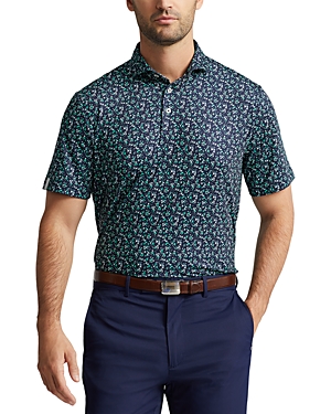 Shop Polo Ralph Lauren Ralph Lauren Rlx Stretch Printed Classic Fit Performance Polo Shirt In Classic Kelly Assorted Petals