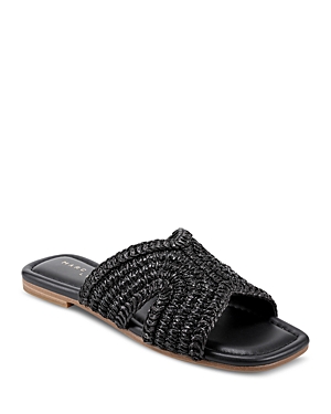 Marc Fisher Ltd Women's Woven Slide Sandals In Black