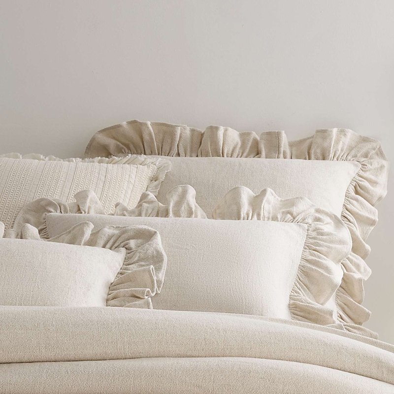 Annie Selke Wilton Ruffle Sham, Euro In Neutral