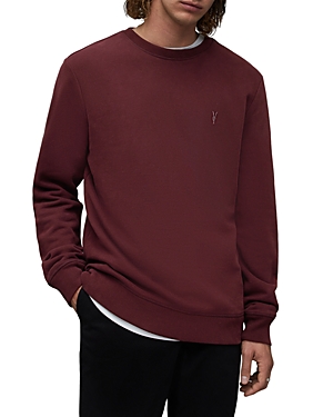 Allsaints Raven Slim Fit Crewneck Sweatshirt In Mars Red